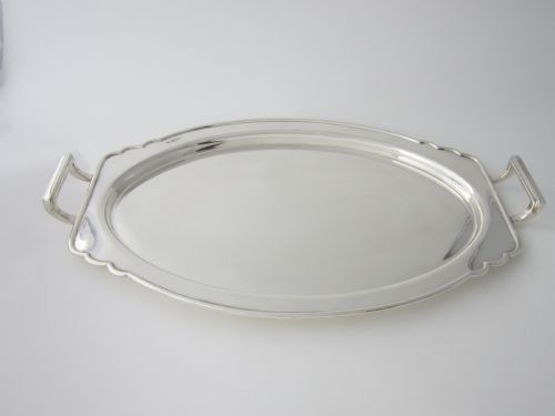 ART DECO GEORGE V STERLING SILVER TRAY 1934 - ADDITIONAL PHOTO 2