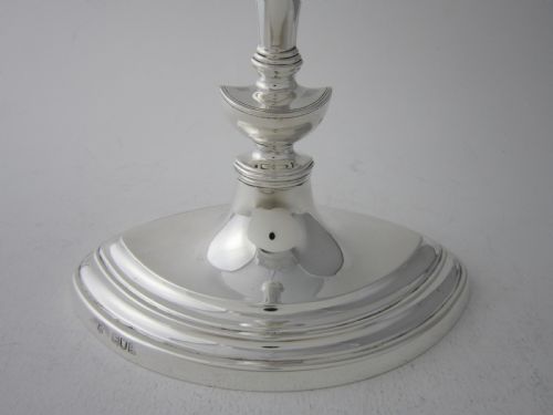 SET OF 4 ANTIQUE EDWARDIAN STERLING SILVER CANDLESTICKS 1902 - ADDITIONAL PHOTO 5