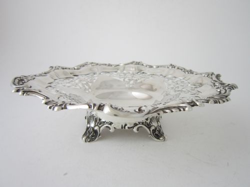 heavy antique edwardian sterling silver dish 1905 - CATEGORY: ANTIQUE SILVER - DATED 1900