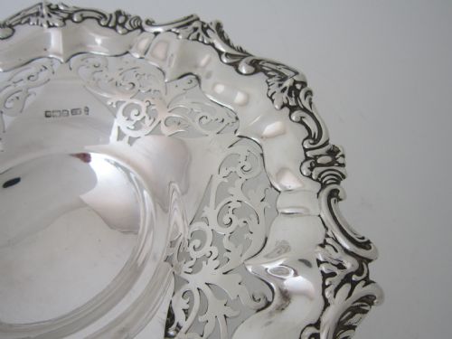 HEAVY ANTIQUE EDWARDIAN STERLING SILVER DISH 1905 - ADDITIONAL PHOTO 2