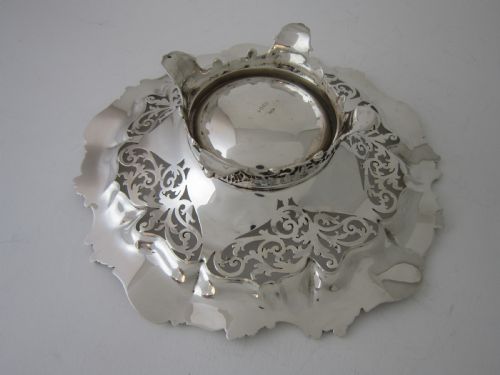 HEAVY ANTIQUE EDWARDIAN STERLING SILVER DISH 1905 - ADDITIONAL PHOTO 3