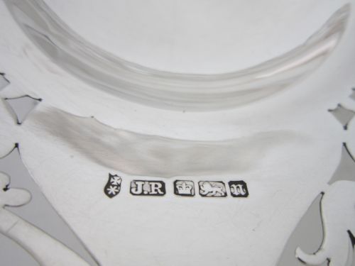 HEAVY ANTIQUE EDWARDIAN STERLING SILVER DISH 1905 - ADDITIONAL PHOTO 6