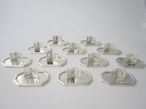 SET OF 12 ELIZABETH II STERLING SILVER PLACE CARD HOLDERS 1961 - ADDITIONAL PHOTO 3