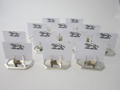 SET OF 12 ELIZABETH II STERLING SILVER PLACE CARD HOLDERS 1961 - ADDITIONAL PHOTO 10