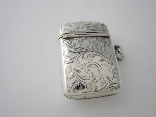 CHESTER ANTIQUE EDWARDIAN STERLING SILVER VESTA CASE 1903 - ADDITIONAL PHOTO 1