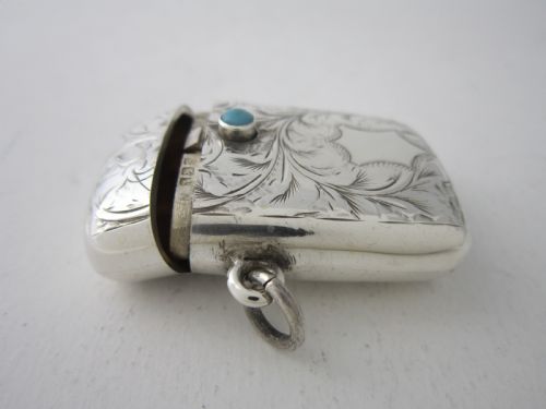 CHESTER ANTIQUE EDWARDIAN STERLING SILVER VESTA CASE 1903 - ADDITIONAL PHOTO 3