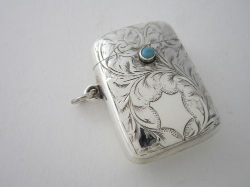 CHESTER ANTIQUE EDWARDIAN STERLING SILVER VESTA CASE 1903 - ADDITIONAL PHOTO 6
