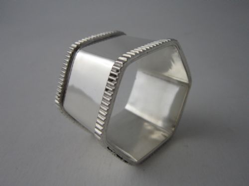 ANTIQUE GEORGE V STERLING SILVER NAPKIN RING 1934 - ADDITIONAL PHOTO 2