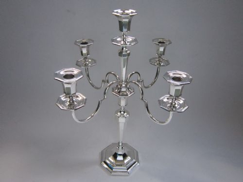 antique george v sterling silver fivelight candelabrum 1925 - CATEGORY: ANTIQUE SILVER - DATED 1920