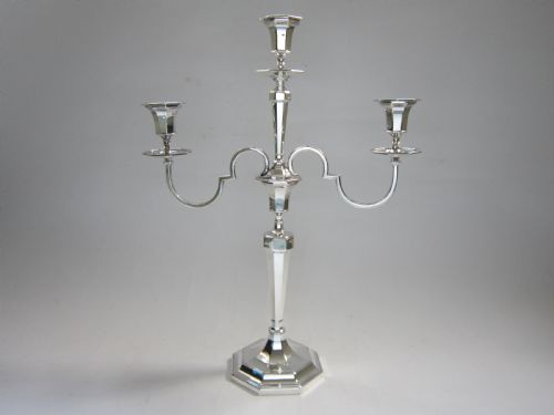 ANTIQUE GEORGE V STERLING SILVER FIVELIGHT CANDELABRUM 1925 - ADDITIONAL PHOTO 3