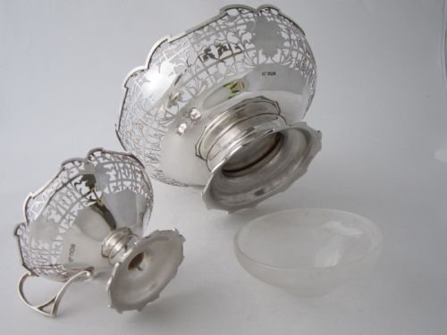 ANTIQUE GEORGE V STERLING SILVER DESSERT BOWL DISHES 1933 - ADDITIONAL PHOTO 9