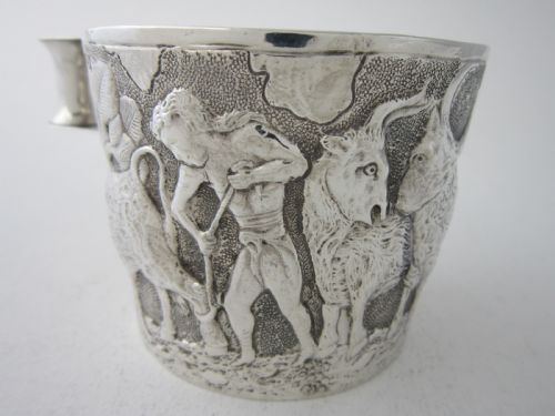 CHESTER ANTIQUE EDWARDIAN STERLING SILVER VAPHIO CUP 1904 - ADDITIONAL PHOTO 4