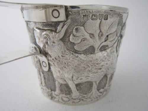 CHESTER ANTIQUE EDWARDIAN STERLING SILVER VAPHIO CUP 1904 - ADDITIONAL PHOTO 5