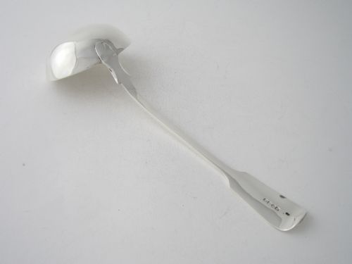 ANTIQUE VICTORIAN STERLING SILVER FIDDLE PATTERN SOUP LADLE 1864 - ADDITIONAL PHOTO 1