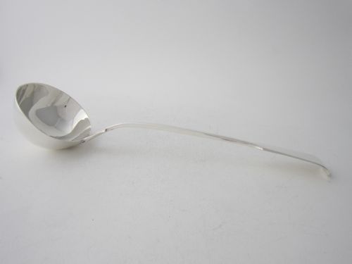 ANTIQUE VICTORIAN STERLING SILVER FIDDLE PATTERN SOUP LADLE 1864 - ADDITIONAL PHOTO 2