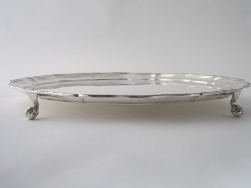 15 12 ANTIQUE GEORGE VI STERLING SILVER SALVERDRINKS TRAY 1939 - ADDITIONAL PHOTO 2