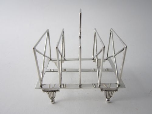 ANTIQUE VICTORIAN STERLING SILVER TOAST RACK 1886 - ADDITIONAL PHOTO 2