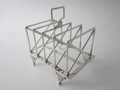 ANTIQUE VICTORIAN STERLING SILVER TOAST RACK 1886 - ADDITIONAL PHOTO 3