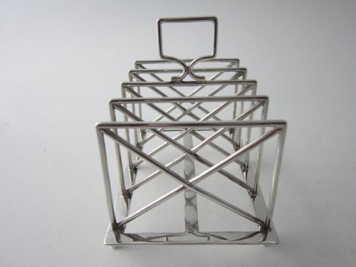 ANTIQUE VICTORIAN STERLING SILVER TOAST RACK 1886 - ADDITIONAL PHOTO 4