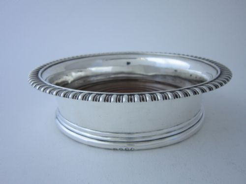 ANTIQUE GEORGE III STERLING SILVER WINE COASTER 1817