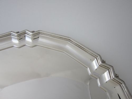12 12 ANTIQUE GEORGE VI STERLING SILVER SALVERDRINKS TRAY 1945 - ADDITIONAL PHOTO 2