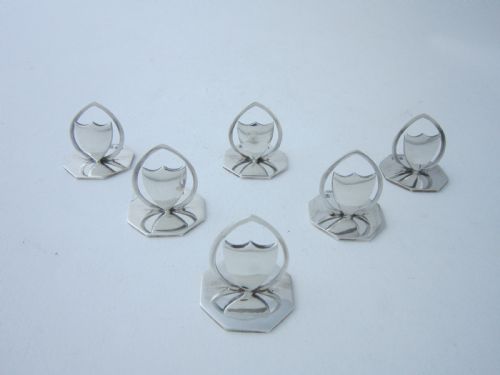 SCOTTISH ANTIQUE EDWARDIAN STERLING SILVER MENUPLACE CARD HOLDERS 19067 - ADDITIONAL PHOTO 2