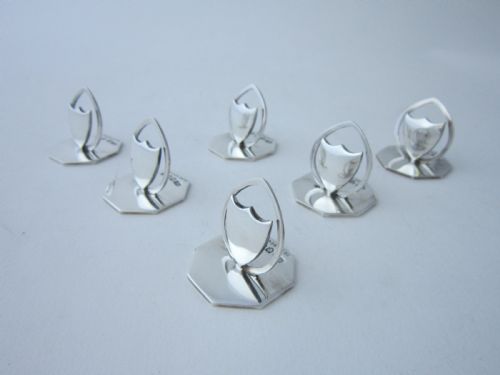 SCOTTISH ANTIQUE EDWARDIAN STERLING SILVER MENUPLACE CARD HOLDERS 19067 - ADDITIONAL PHOTO 3