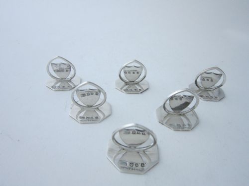 SCOTTISH ANTIQUE EDWARDIAN STERLING SILVER MENUPLACE CARD HOLDERS 19067 - ADDITIONAL PHOTO 4
