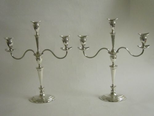 SCOTTISH ANTIQUE EDWARDIAN STERLING SILVER CANDELABRA 1901 - ADDITIONAL PHOTO 1