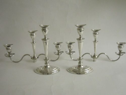 SCOTTISH ANTIQUE EDWARDIAN STERLING SILVER CANDELABRA 1901 - ADDITIONAL PHOTO 2
