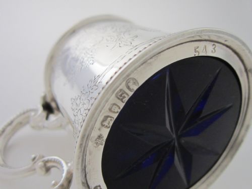 ANTIQUE VICTORIAN STERLING SILVER MUSTARD POT 1873 - ADDITIONAL PHOTO 6