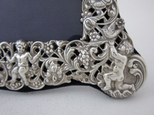 8 14 ANTIQUE VICTORIAN STERLING SILVER PHOTO FRAME 1897 - ADDITIONAL PHOTO 4