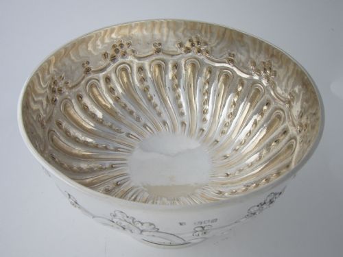 ANTIQUE VICTORIAN STERLING SILVER BOWL 1899 - ADDITIONAL PHOTO 5