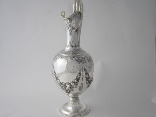 ANTIQUE VICTORIAN STERLING SILVER WINE EWER 1873 - ADDITIONAL PHOTO 1