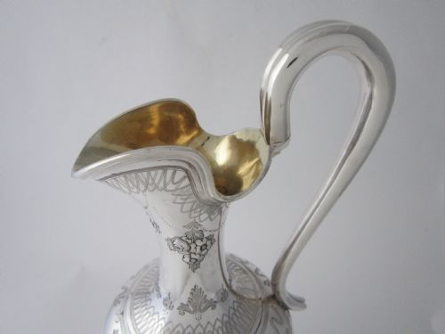 ANTIQUE VICTORIAN STERLING SILVER WINE EWER 1873 - ADDITIONAL PHOTO 3