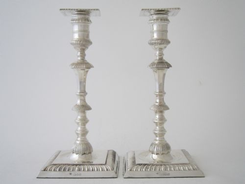 antique victorian sterling silver candlesticks 1891 - CATEGORY: ANTIQUE SILVER - DATED 1890