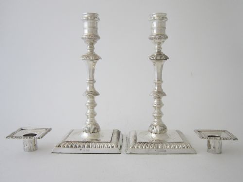 ANTIQUE VICTORIAN STERLING SILVER CANDLESTICKS 1891 - ADDITIONAL PHOTO 1