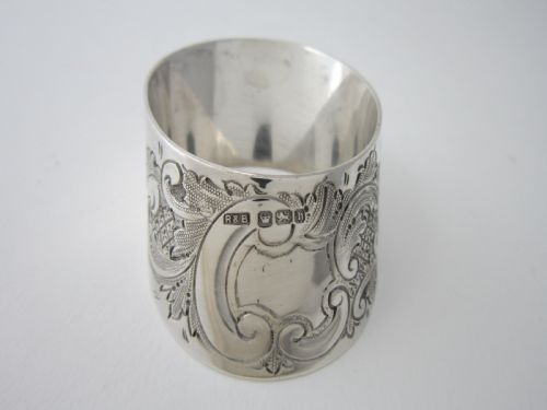 ANTIQUE VICTORIAN STERLING SILVER NAPKIN RING 1900 - ADDITIONAL PHOTO 2