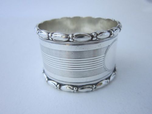 ANTIQUE GEORGE V STERLING SILVER NAPKIN RING 1915 - ADDITIONAL PHOTO 4
