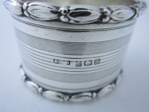 ANTIQUE GEORGE V STERLING SILVER NAPKIN RING 1915 - ADDITIONAL PHOTO 5