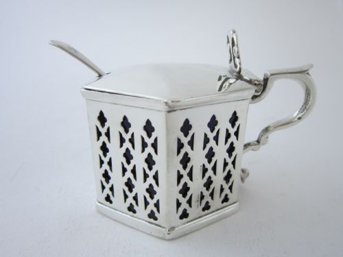 antique victorian sterling silver mustard pot 1847 - CATEGORY: ANTIQUE SILVER - DATED 1800