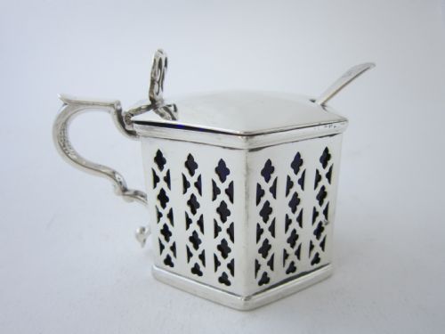 ANTIQUE VICTORIAN STERLING SILVER MUSTARD POT 1847 - ADDITIONAL PHOTO 2
