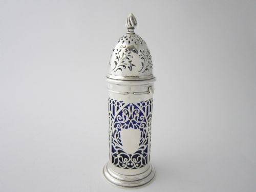 chester antique edwardian sterling silver sugar caster 1906 - CATEGORY: ANTIQUE SILVER - DATED 1900