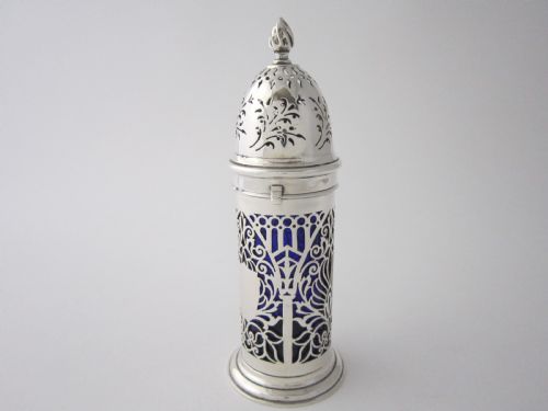 CHESTER ANTIQUE EDWARDIAN STERLING SILVER SUGAR CASTER 1906 - ADDITIONAL PHOTO 1