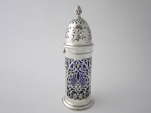 CHESTER ANTIQUE EDWARDIAN STERLING SILVER SUGAR CASTER 1906 - ADDITIONAL PHOTO 2