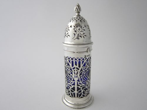 CHESTER ANTIQUE EDWARDIAN STERLING SILVER SUGAR CASTER 1906 - ADDITIONAL PHOTO 3