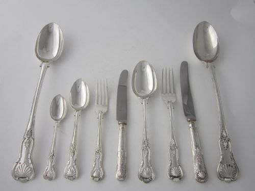 ANTIQUE VICTORIAN STERLING SILVER CANTEEN OF KINGS PATTERN CUTLERY - ADDITIONAL PHOTO 3