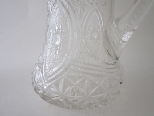 ANTIQUE EDWARDIAN STERLING SILVER CUT GLASS JUG - ADDITIONAL PHOTO 4