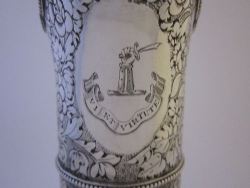 ANTIQUE VICTORIAN STERLING SILVER GLASS CLARET JUG 1887 - ADDITIONAL PHOTO 6