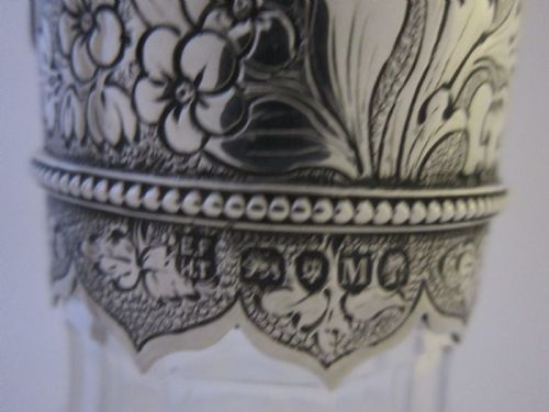 ANTIQUE VICTORIAN STERLING SILVER GLASS CLARET JUG 1887 - ADDITIONAL PHOTO 10